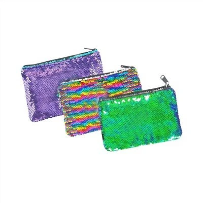 Bag cyfansoddiad Sequin Glitter Sublimation Merched