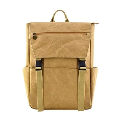 Cau Bwcl Dwbl Backpack Papur Kraft Golchadwy