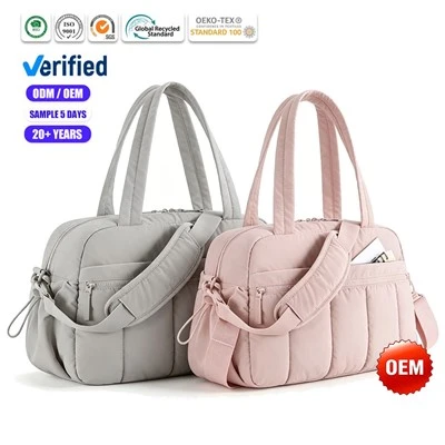 Bag llaw puffy cwiltiog cyfforddus ar gyfer menywod