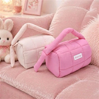 Bag Cosmetig Puffer Cwilt wedi'i Addasu
